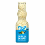 A bottle of Tiger Vanilla Extract Drops with a dropper cap.